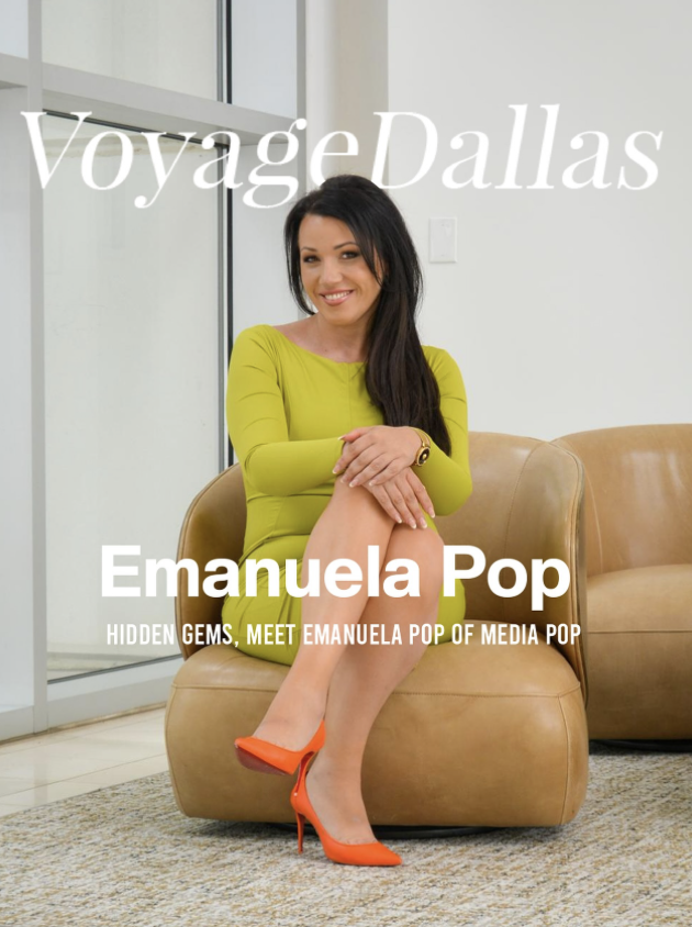 Emanuela Pop featured in Voyage Dallas magazine